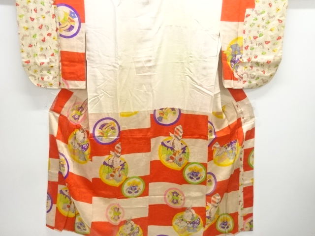 JAPANESE KIMONO / ANTIQUE MON KINSHA GOSHO DOLL / TREASURE MOTIF / OPE